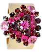 Vintage Berry Rhinestone Cuff Bracelet by Vendome, ca 1960's@北坤人素材