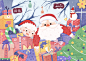 圣诞老人找礼物。by胖墩
#儿童插画  #板绘  #人物 #圣诞