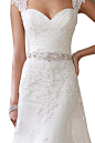 MiLano Bride 2015 New Wedding Dresses Cap Sleeves Lace Sweetheart Open Back A-line | Amazon.com