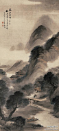 吴庆云《夏山烟雨》---近代以来西洋画影响东方绘画益深，日本近代出现受西画影响重视空气透视和光线、形体表现的新体，又间接地影响了中国画。吴庆云曾负笈东瀛，受此风熏陶，将米点山水笔法与重明暗和气氛渲染的日本新派画风相化合，作江南烟雨景致，墨气滃然，颇具整体感，于清末民初画坛独具一格。