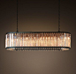 Welles Clear Crystal 60" Rectangular Chandelier - Grey Iron (actually more grey than black)