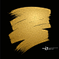 Glitter golden brush stroke on black background. Vector illustration._创意图片