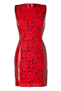 Barolo Leather/Lace Dress by VALENTINO