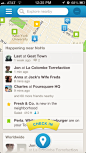 Foursquare iPhone feeds, maps, coach marks screenshot
