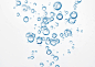 影棚拍摄,蓝色,透明,式样,水_164150281_Bubbles against white background_创意图片_Getty Images China