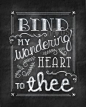 Chalkboard art Print - Wandering Heart 8x10 by kendrahouse on Etsy