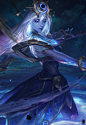 Dark Star&Cosmic Lux splash , Bo Chen : Dark Star Lux and Cosmic Lux  are the Duo skin. in Dark Star Lux, She was in the service of cosmic queen Ashe, Then she tried to got the power from Dark stars for good, but she got eroded then turn into Dark sid