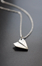 Paper Airplane Necklace Simple Sterling Silver