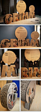 Grimm by Núria Farrés, via Behance #lightweight #cardboard #signage