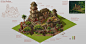 Stylized Aztec buildings, Gustav Nordgren : I created this little project for ForgeOfEmpires. Its an interpretation of aztec architecture, it is really fun to imagine how the buildings would be painted and how the ornaments would have looked new. Consider