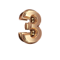 Gold_3D_number_3