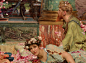 【油画细节】劳伦斯·阿尔玛-塔德玛（英国）丨Lawrence Alma-Tadema(1836-1912) 丨The Roses of Heliogabalus 埃拉加巴卢斯的玫瑰（1800*1313），1888丨#带你去油画里的世界#