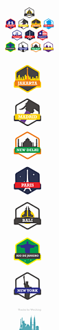 City Badges and Icons : the simple city badges and icons