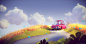 Roadtrip, Milan Vasek : A little lookdev project I did a while ago. My goal was to make this 3d scene look really soft and cartoony. It's all done with Softimage and rendered with Arnold. Well, clouds were done in Houdini...