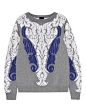 $36.99 nice Jollychic Women's Baroque Pattern Contrast Color Unique Shape Pullover Sweater