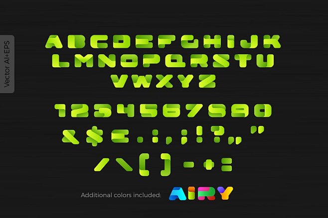 创意英文字体 Airy Box font...