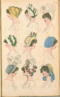 十九世纪欧洲女性帽饰设计。 ​​​​