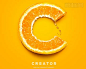 Creator创造者logo设计用橙子的侧面做成字母“c”。