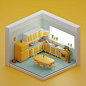 3D Isometric Cute Kitchen-3D小场景/温馨/可爱厨房