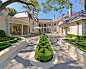 Formal Residential Estate & Garden : This formal residence is located in Highland Park, Texas features intensely manicured gardens, a cobblestone driveway, private motor court and a grand entry gate. 