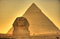 吉萨狮身人面像的日落，埃及