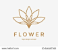 Abstract flower design. Line creative symbol. Universal icon. Lotus sign. Simple logotype template for premium business. Vector illustration.