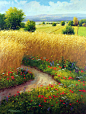奥地利画家 Gerhard Neswadba 的田园风景油画