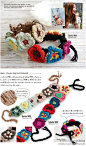 Pretty crocheted bracelets with flowers.