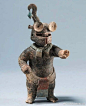 危地马拉国立博物馆藏：在危地马拉发掘的玛雅时期拳击手雕像 ​​​​