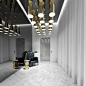 Paring Onions WUHAN GREAT WALL MIXED USED : The lobby reveals a 3 storey tall ceiling, surrounded by full height clear glass facade which further enhanced its spaciousness. The cores are cladded in monumental forms with seamless corian finishes, and by us