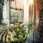 Verdant "cloud forests" and waterfalls planned for Singapore high-rise : Landscape firm Gustafson Porter has unveiled plans to create elevated gardens and waterfalls for a towering development in Singapore's Marina Bay