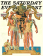 This Leyendecker cover image for the “Saturday Evening Post” in 1932 puts the near-naked male on a literal pedestal.
