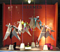 Hermes, Amsterdam Great window! Origami birds with scarves!!: 