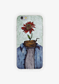 木与石原创手绘iPhone6苹果6plus创意彩绘文艺清新磨砂软手机壳 红花先生