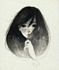 【菲律宾插画师 May Ann Licudine 头像插画作品】​​—— 黑与白的情绪