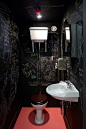 Chalkboard paint bathroom This would be neat for our future teenagers when they have friends over - game room bathroom. I think they'd enjoy it - monitered of course!.....NEED IN NEW HOUSE!: 