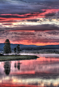 #Sunset @ Yellowstone National Park, WY  USA  by Dee Langevin.