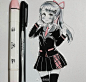 Meiririh 动漫 少女 少年 马克笔水彩 彩铅 手绘 漫画 二次元  萌系 素描 素材 临摹 ACG 耽美 百合 帅哥 美女