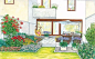 手绘 | “花境”的庭院…#设计图舍-景观##设计与绘画艺术# ​​​​