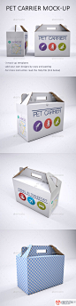 手提礼品盒瓦楞纸箱包装盒展示效果图VI智能图层PS样机素材 Pet Carrier Cardboard Box Mock-Up - 南岸设计网 nananps.com