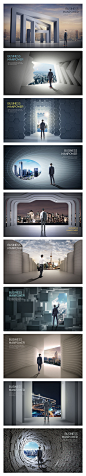 商务金融财富城市科技空间未来时代写字楼房地产广告海报PSD素材