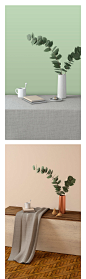 3D植物背景场景空间花纹艺术装饰花瓶室内中式鲜花PSD设计素材