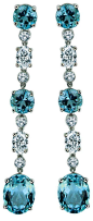 Aquamarine and Diamond Earrings by Gumuchian, via cijintl