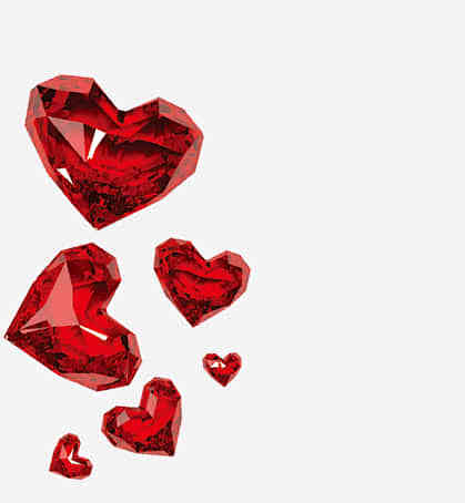 红色心形钻石礼盒素材