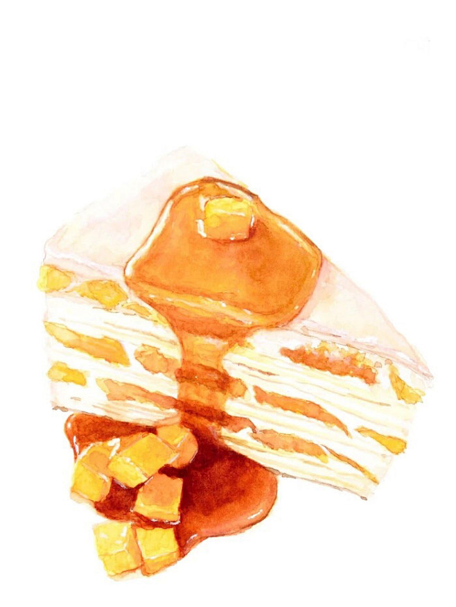 绘 食水彩 手绘 绘画 插画 美食 甜品...