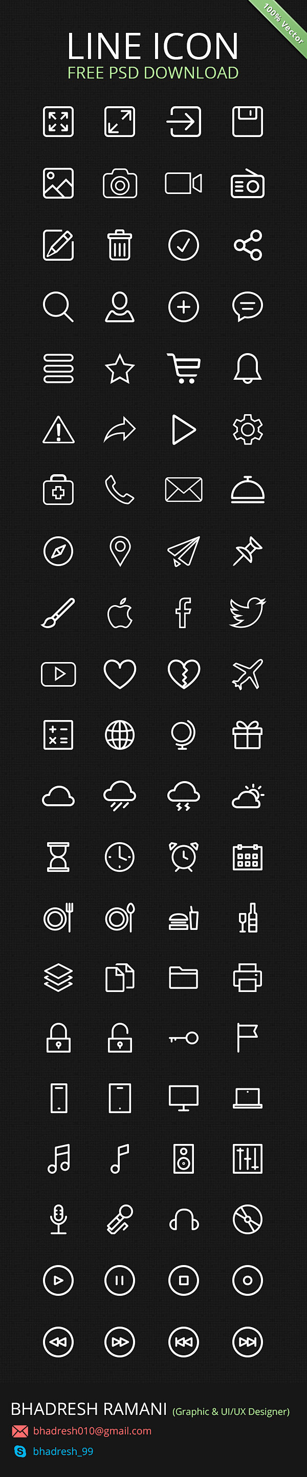 LINE ICONS FREE PSD ...