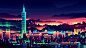 General 2560x1440 artwork city colorful Taipei