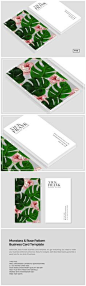 在创意市集龟背竹玫瑰图案名片图文设计有限公司
