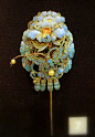 头饰，银鎏金，珐琅，中国，19世纪。