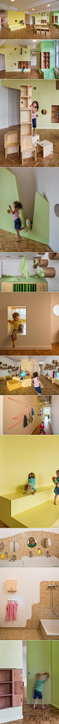 【柏林 KITA Loftschloss 幼儿园】baukind 设计，位于德国柏林。前身是一个商业区，2012年被改造成幼儿园。http://bit.ly/1bjeMtZ